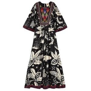 NWT Farm Rio Cerrado Sky Embroidered Maxi Dress
